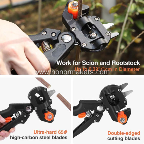 Garden Grafting Set 2 in 1 Pruning Shears & Grafting Knife Vine Fruit Tree Cutting Set Garden Grafting Clippers Tool Pruner Kit